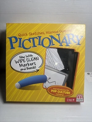 Mattel Pictionary Board Game - Wipe Clean Markers (8+) - Complete - Image 1 of 4