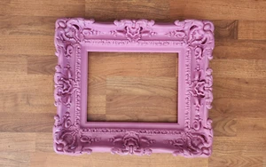 Bilderrahmen 12x16 rosa verziert Barock Wandrahmen Leinwand Kunstdruck Idee - Bild 1 von 5