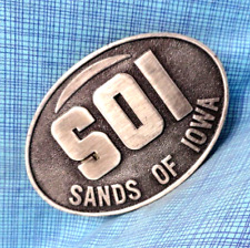 SOI Sands Of Iowa Belt Buckle Agri Promo Farmer Seed Vintage 1982 IP&SCo .TAZ968