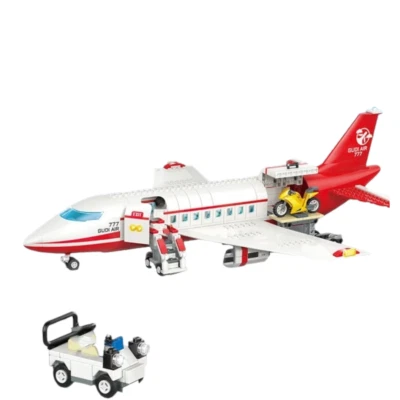 White and Red 777 Passenger Airplane Plane Building Blocks Toy Set 720 pieces - Image 1 of 4