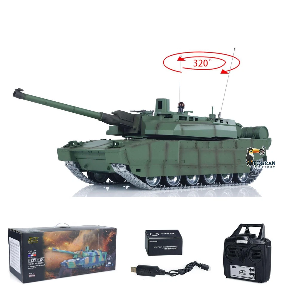 TD 1/16 RC Battle Tank H2408U Leclerc Metal Gearbox Infrared Shoot Barrel Recoil - Image 1 of 4