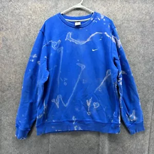 Vintage Nike Sweater Mens XL Blue Crewneck Pullover Fleece Swoosh Washed Y2K - Picture 1 of 13