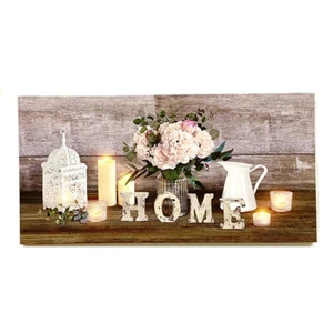 French Country Canvas Print Home with LED Lights - Picture 1 of 1