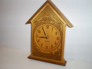 Lasercraft Solid Wood Wall,Table, Mantel Clock 9.5"H x 7.25" W - Picture 1 of 4