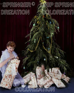 MYRNA LOY & Christmas Tree | Beautiful Sexy 8x10 COLOR PHOTO by CHIP SPRINGER - Picture 1 of 1