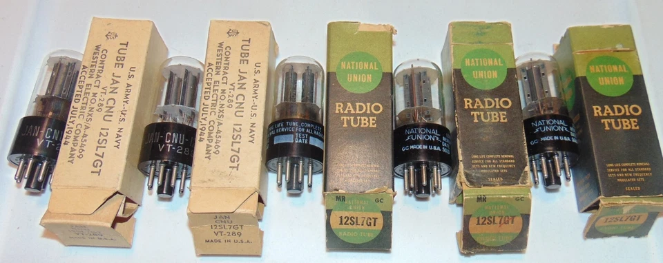 5er PACK * NOS NEU IM KARTON NATIONAL 12SL7GT VT-289 SUPER GRADE RÖHREN FÜR WESTERN ELECTRIC - Bild 1 von 4