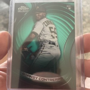 2022 Topps Chrome Black Roansy Contreras Green Refractor RC #’d/99 Pirates SP