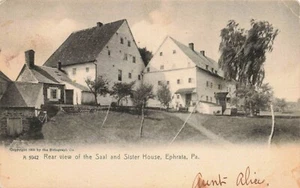 Postcard Rear View of the Saal and Sister House, Ephrata, Pennsylvania PA - Picture 1 of 2
