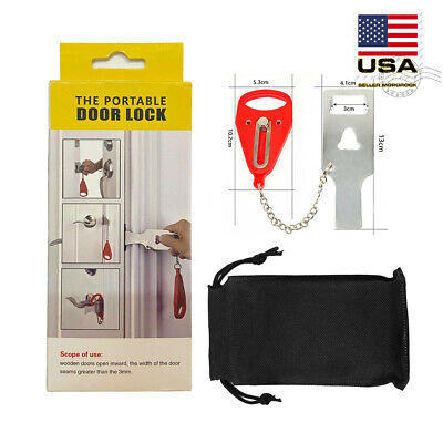 Portable Travel Security Safety Door Lock Hotel Room Intrusion Prevention Buckle • 8.88$