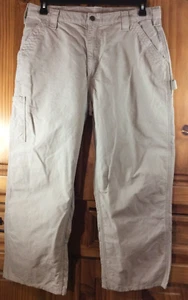 CARHARTT Men's 34x28 Dungaree Fit Carpenter Pants B151 Tan Good Used Condition - Picture 1 of 5