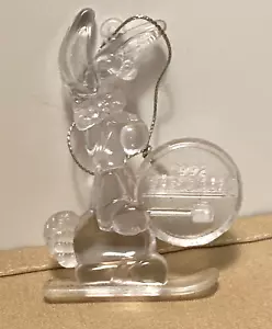Energizer Bunny On Ski Acrylic Clear Christmas Ornament Vintage 1992 Advertising - Picture 1 of 5