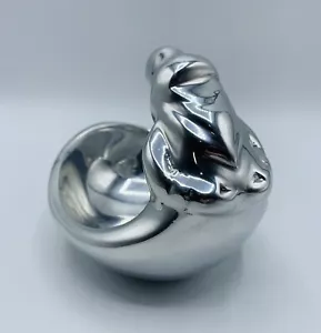Nambe Alvaro Uribe Santa Christmas Bowl 2014 MT0701 Aluminum Sculpture Vtg - Picture 1 of 5