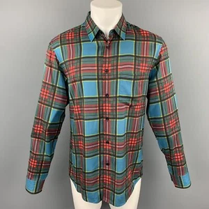 MARC JACOBS TAGLIA S Multicolore Plaid Viscosa Bottoni Manica Lunga Camicia - Foto 1 di 6
