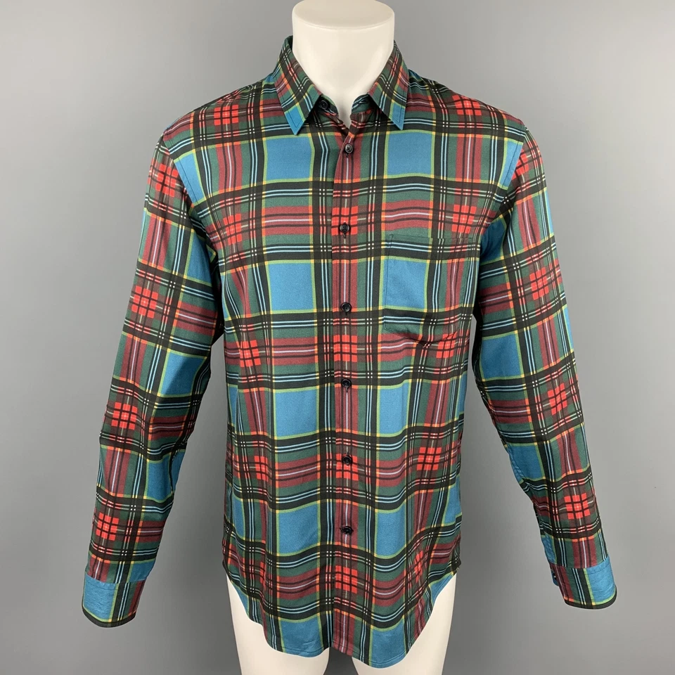 MARC JACOBS TAGLIA S Multicolore Plaid Viscosa Bottoni Manica Lunga Camicia - Immagine 1 di 4