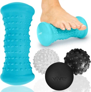 Massage Ball Set (4 Piece) - Foot Pain Hot Cold Therapy Kit - Plantar Fasciitis, - Picture 1 of 12