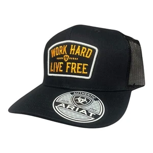 Ariat Baseball Cap Work Hard Adjustable Snapback - Black - A290001801 - Picture 1 of 1