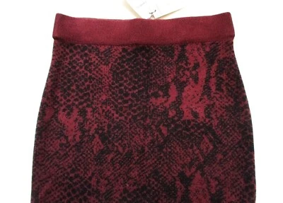 Falda Express Nueva Con Etiquetas Nueva Piel de Serpiente Estampado Tejido Lápiz Negin Mirsalehi Rojo y Negro XS Foto 1 de 4