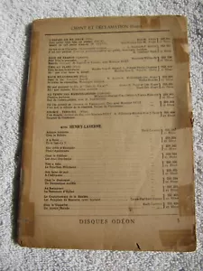 1935 French DISQUES ODÉON Répertoire Catalogue Supplemement Record CATALOG - Picture 1 of 4