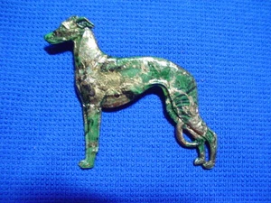 Standing Whippet Windhund Zinn Pin bunte Oberfläche OOAK b Cindy A. Conter 21  - Bild 1 von 1