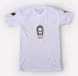 Vintage 1970s Horror T Shirt Vampire Mayo Spruce T Shirt M Sm Single Stitch NOS - Picture 1 of 10