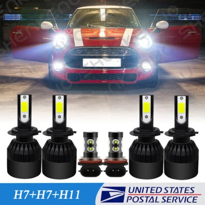For Mini Cooper 2003-2006 2007 Combo LED Headlight Fog Light Bulbs 6000K C9 - Изображение 1 из 4