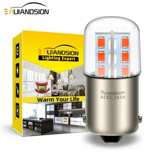 Ruiandsion BA15S 2835 24 LED Chandelier Bulb P21W Fireplace Light 85-265V Red - Picture 1 of 8