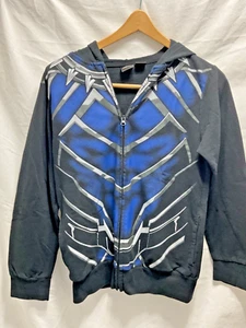 MARVEL Black Panther Hoodie Black Full Zip Youth Size (L) Full Front Graphic - Picture 1 of 19