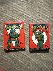 Tarjetas coleccionables Teenage Mutant Ninja Turtles 1989 2 paquetes nuevas selladas dibujos animados raras - Imagen 1 de 6