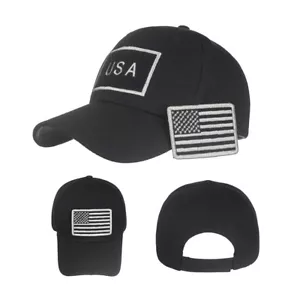 Gorra de béisbol con bandera estadounidense de camionero de malla verde militar ajustable para hombre - Imagen 1 de 16
