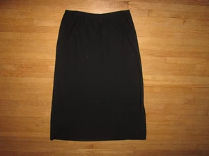 EILEEN FISHER Black Washable Stretch Crepe Mid-Calf Skirt ~ M USA *NWT $118 - Picture 1 of 5