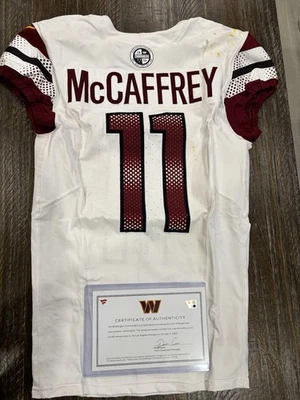 Luke McCaffrey Washington Commanders USED WORN JERSEY 10/5/25 Chargers Team COA - Image 1 of 4