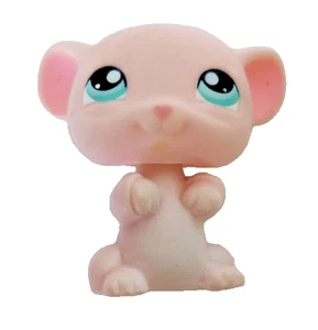 Littlest Pet Shop Mouse #243 Pink 243 Hasbro LPS Blue Eyes FLAWS - Picture 1 of 6