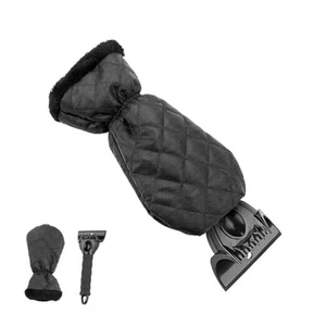 2 Stück Auto Eiskratzer, Auto Schneebürste Reinigungsschaufel mit Warm Thermo Schwarz - Bild 1 von 7