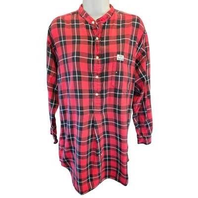 Ralph Lauren Women's Shirt Size S Red Plaid Tunic Flannel Sleep pajama (STAINS)+ - Image 1 of 4