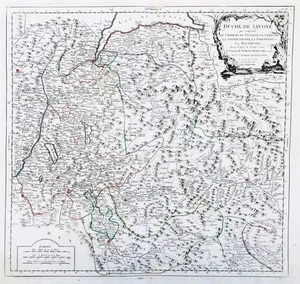 Savoia Savoie Savoy Geneva Annecy Chambery Cluses Aosta carte map Karte Santini - Bild 1 von 1