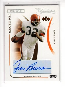 2004 Playoff Prime Signatures Jim Brown #22 Proof Auto /100 SP - Foto 1 di 2