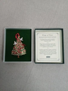 Ornamento in ottone "Ali della Pace" con finitura oro 24k e smalto  - Foto 1 di 2