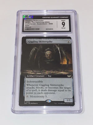 Giggling Skitterspike Extended Art Commander: Duskmourn Rare Pop 1 CGC 9 Miscut - Image 1 of 2