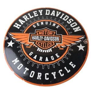 Vintage Harley Davidson Motorcycles Schild - Porzellan große Garage Zapfsäule Schild - Bild 1 von 14