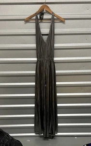 Mono French Connection De Colección Halter Metálico Espalda Abierta Retro Disco Talla M Nuevo sin Etiquetas - Imagen 1 de 9