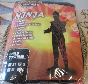 Spooktacular Creaciones Niño Halloween Ninja Disfraz "Pequeño" con 12 Accesorios - Imagen 1 de 5