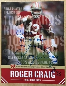 Roger Craig, 100 % authentisches handsigniertes 8" x 10 1/4" FOTO, 49ers LEGEND! - Bild 1 von 1