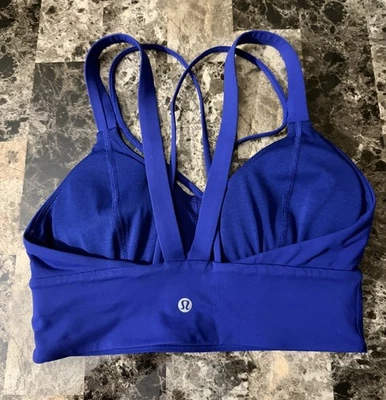 "Sujetador LULULEMON PUSH LIMIT COPA C/D COLOR AZUL COBALDO TALLA 4 PTP 13""" Foto 1 de 4
