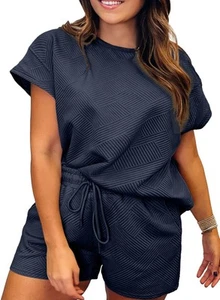 Women Plus Size 2 Piece Sets Summer Outfits Two Piece Lounge Matching Set Ove... - Picture 1 of 6