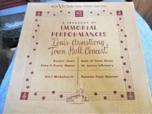 LOUIS ARMSTRONG Jazz Concert 45 rpm Vinyl 4 Records jukebox RCA 1948 music - Picture 1 of 1