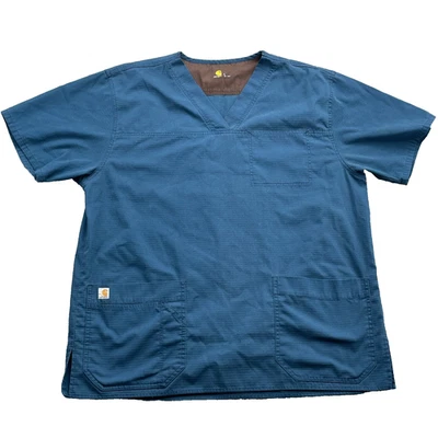 Carhartt Scrub Top Men Large Ripstop VNeck Medical Professional Uniform Workwear - Image 1 of 4