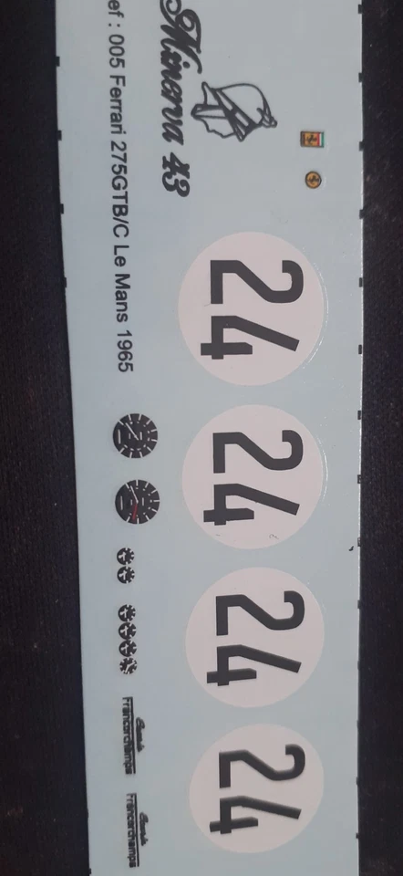 decals decalcomanie ferrari 275 tb c  1965 1/43 le mans - Photo 1/1