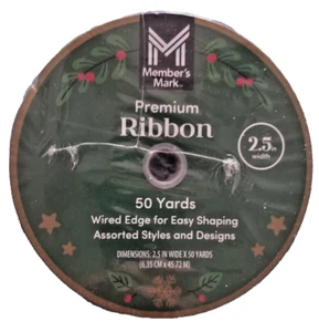 Sparkle Ribbon Red Premium 2.5" Wide Wired Edge 50 Yards DIY Crafts Gifts Decor - Picture 1 of 3