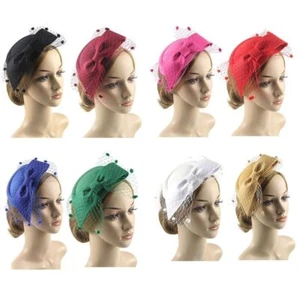 Headwear Bow Bridal Wedding Tea Party Headwear With Clip Fascinators Hat - Picture 1 of 13