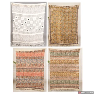 Lanci in cotone fatti a mano decorazione per camera da letto 50"x70" coperte vintage cotone - Foto 1 di 37